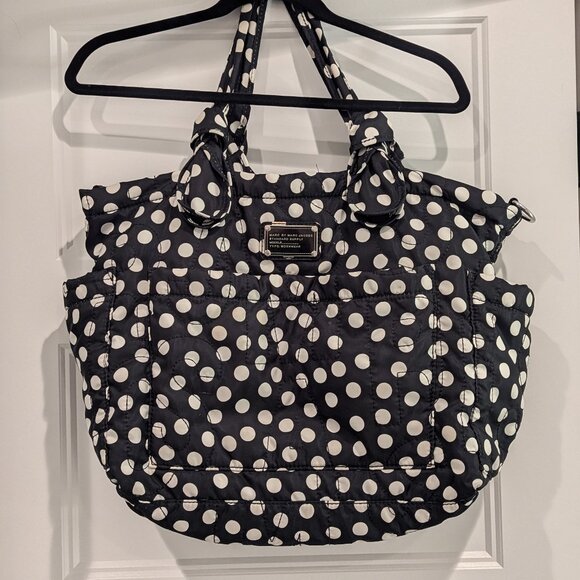 Marc By Marc Jacobs Handbags - Marc By Marc Jacobs Nylon Quilted Diaper Bag Polka Dot